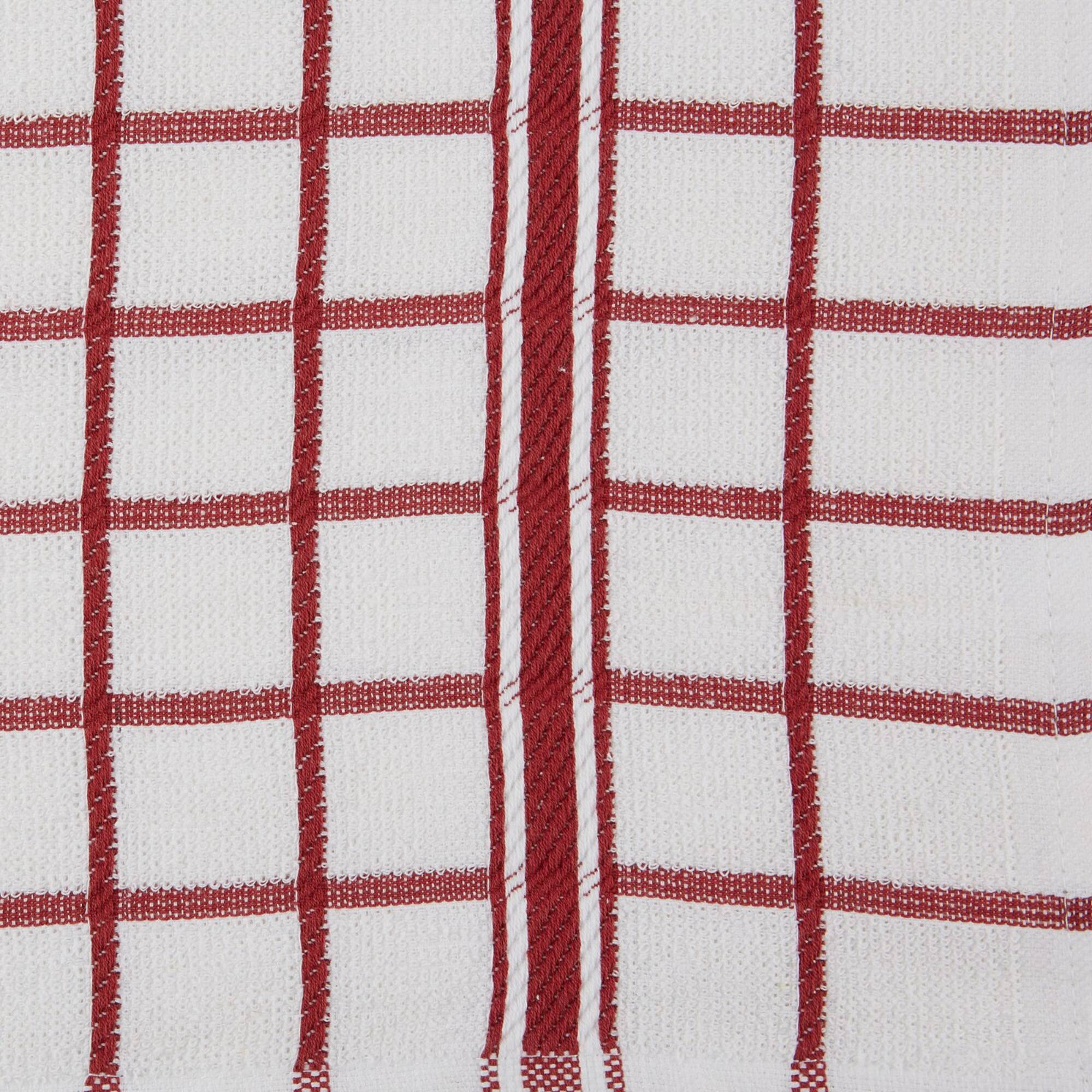 DII® Barn Red Windowpane Terry Dishtowels, 4ct.